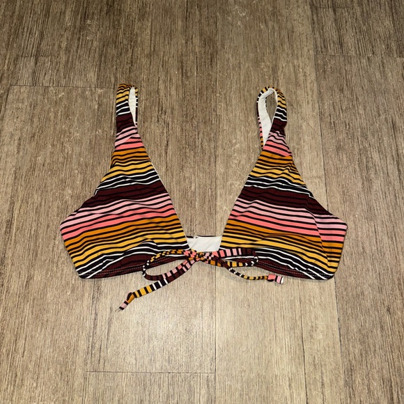 Billabong Colorful Striped Trilet Bikini Top - Medium - Picture 3 of 5